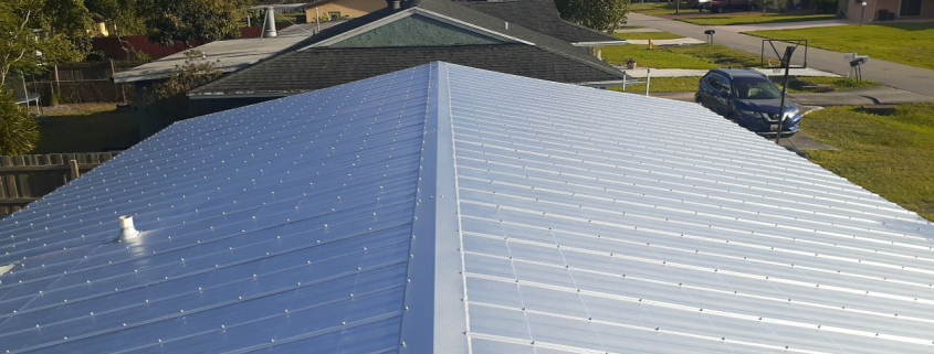 Ribbed metal roof installation on Stuart, FL home - Wiggins residence