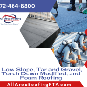" Low Slope, Tar and Gravel, Torch Down Modified, and Foam Roofing"