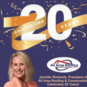 "All Area Roofing Celebrates20 years in business"